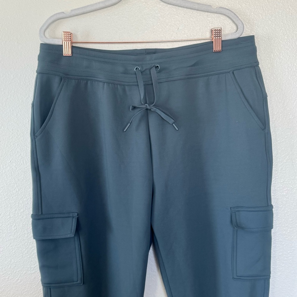 32 Degrees Heat Pants Blue Fleece Cargo Jogger Blue Green Scuba L - Picture 3 of 11